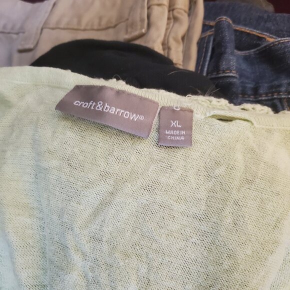 Croft and Barrow green crochet size XL long sleeves - Picture 4 of 12